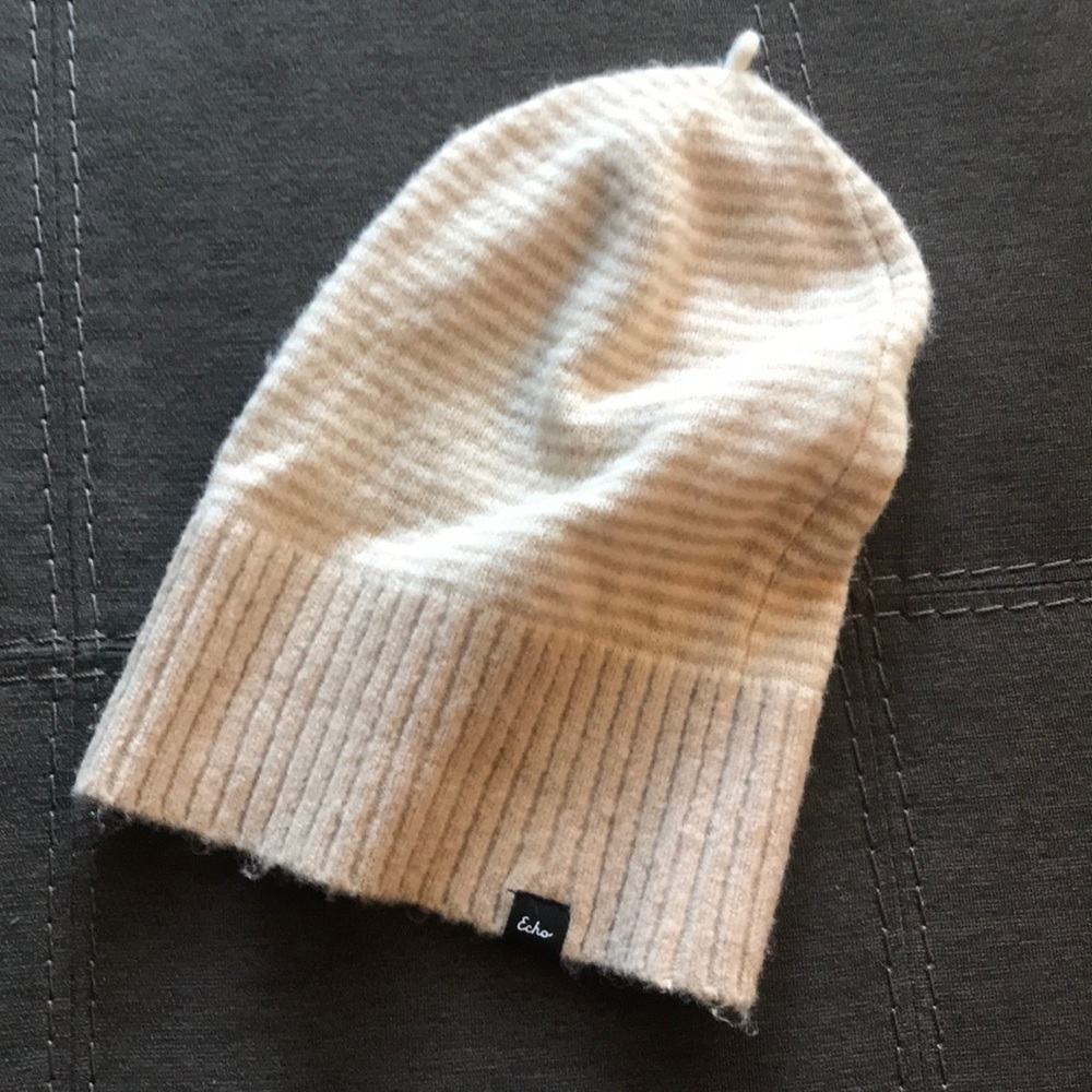 Echo Brand, Soft, Tan Striped Beanie